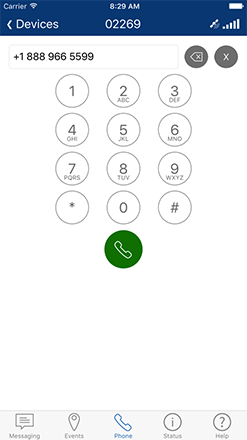 SkyNode Messenger (iOS) - Dial page