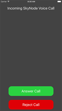 SkyNode Messenger (iOS) - Incoming Call