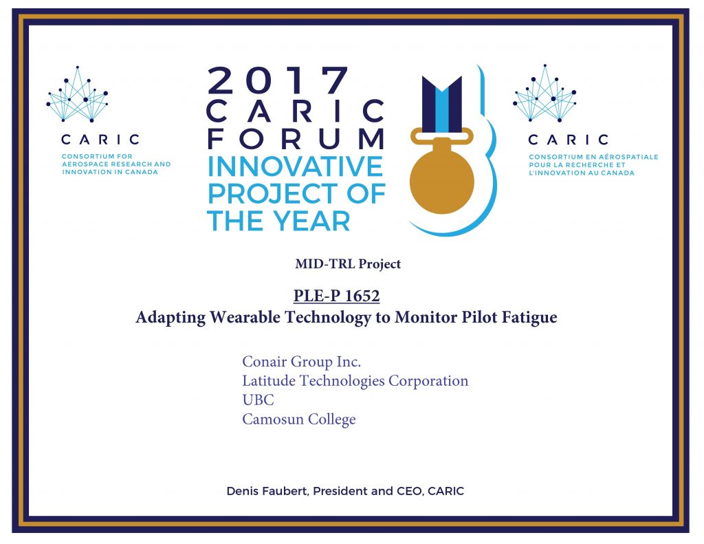 Latitude Technologies 2017 CARIC Award - Pilot Safety & Fatigue Research