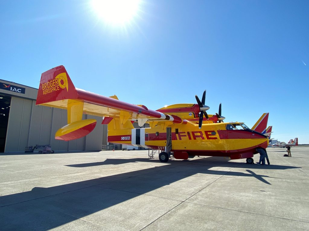 Image of Viking Air Limited CL-415EAF aerial firefighting aircraft with Latitude Technologies OLMS and ATIS capabilities